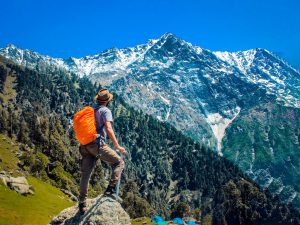 man hiking