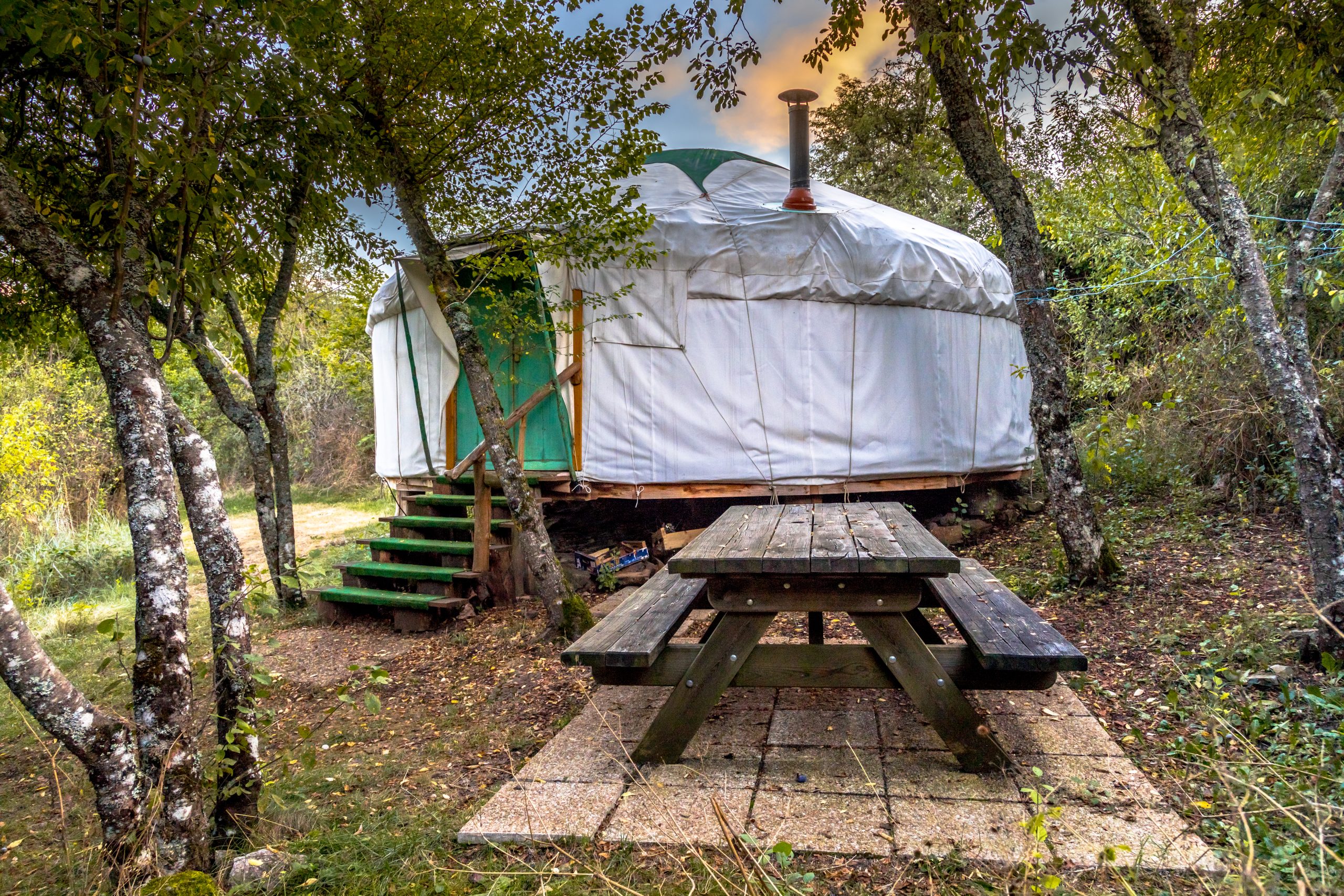 Yurt camping setup in NC